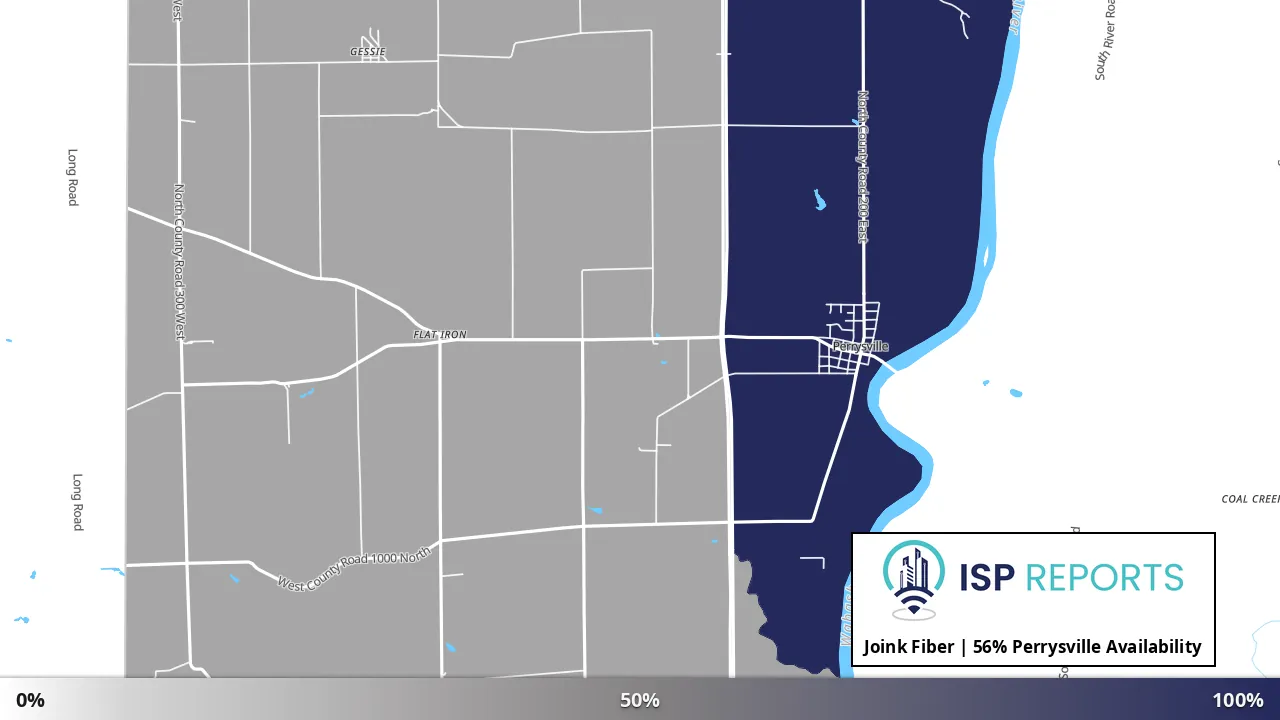 Perrysville, IN map of internet availability