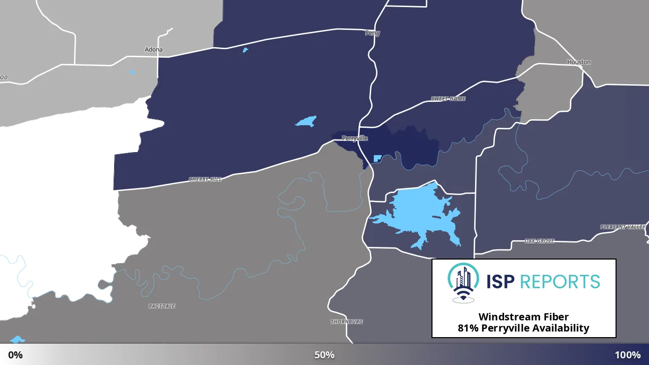 Perryville, AR map of internet availability
