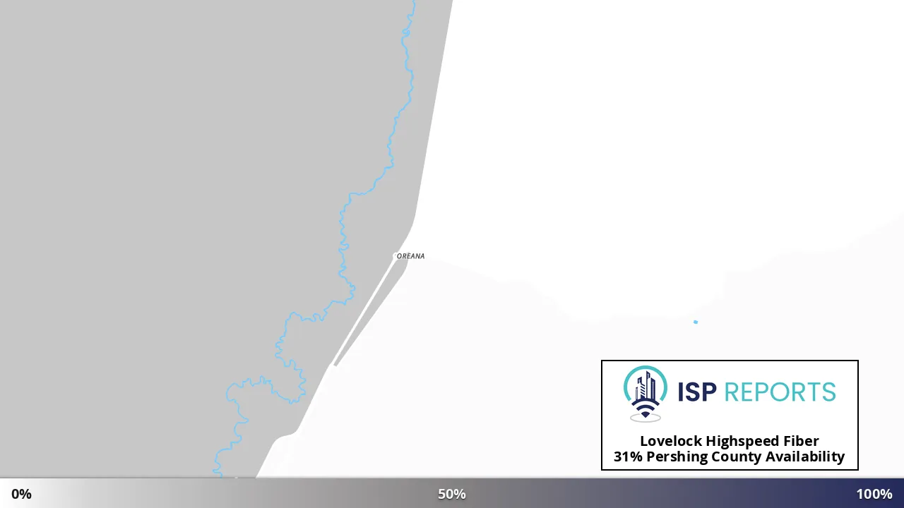 Pershing County, NV map of internet availability