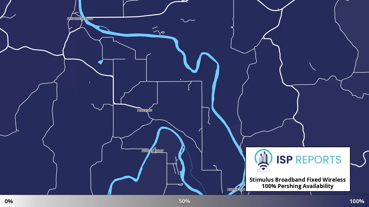 Pershing, MO map of internet availability