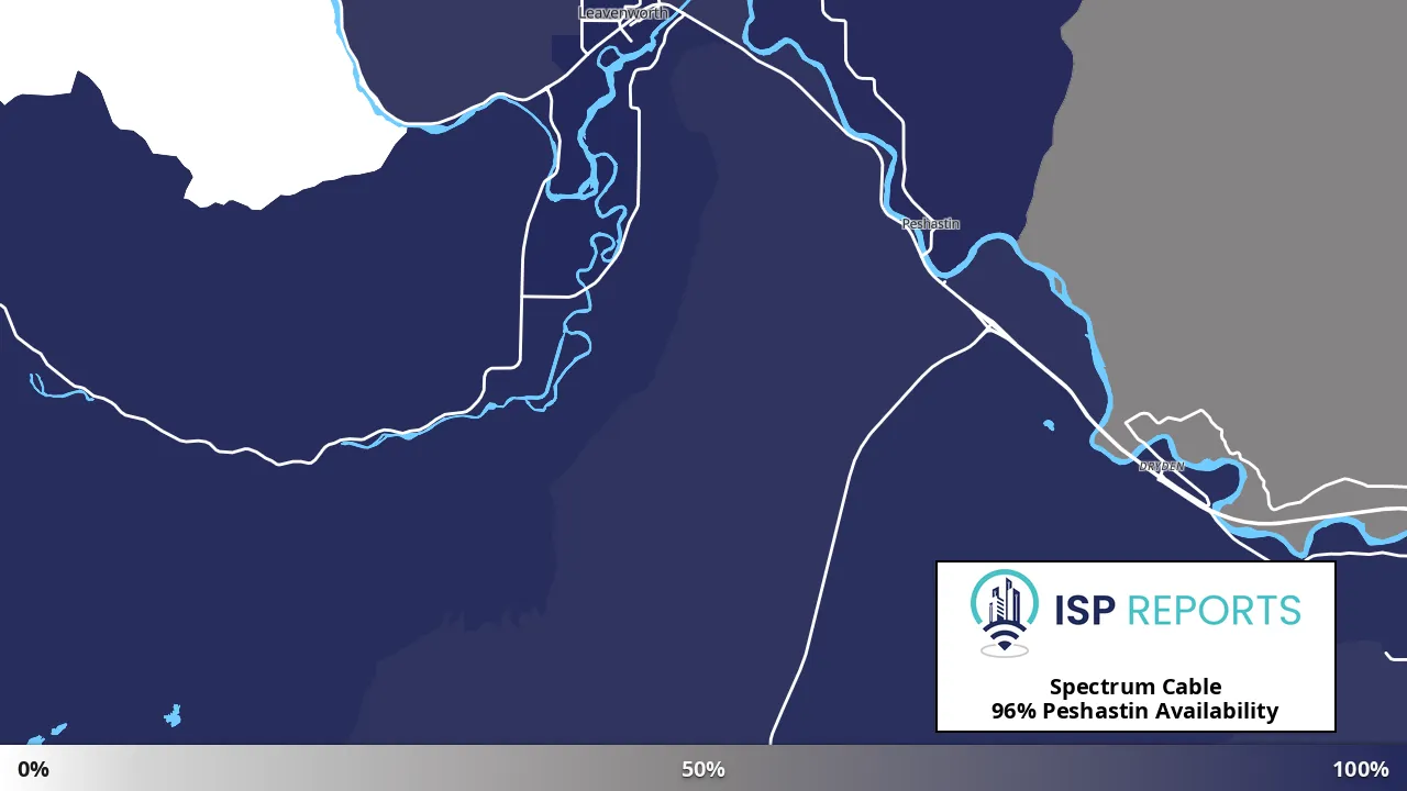Peshastin, WA map of internet availability