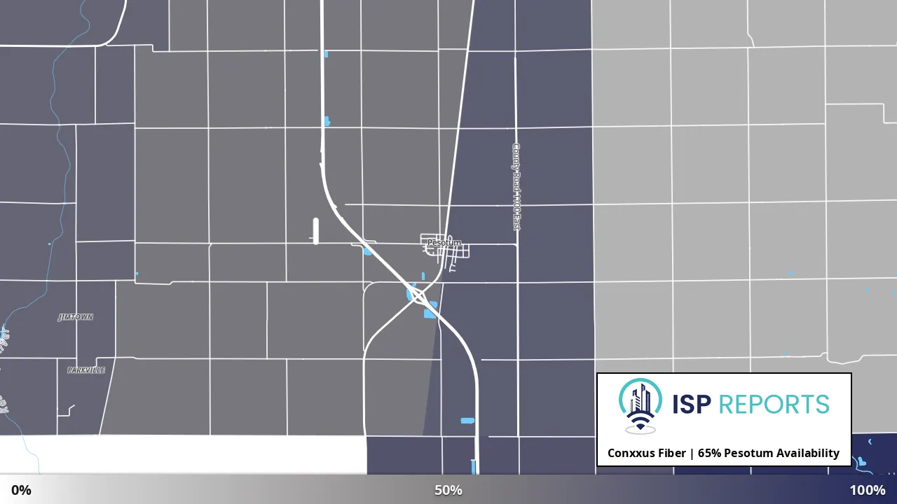 Pesotum, IL map of internet availability