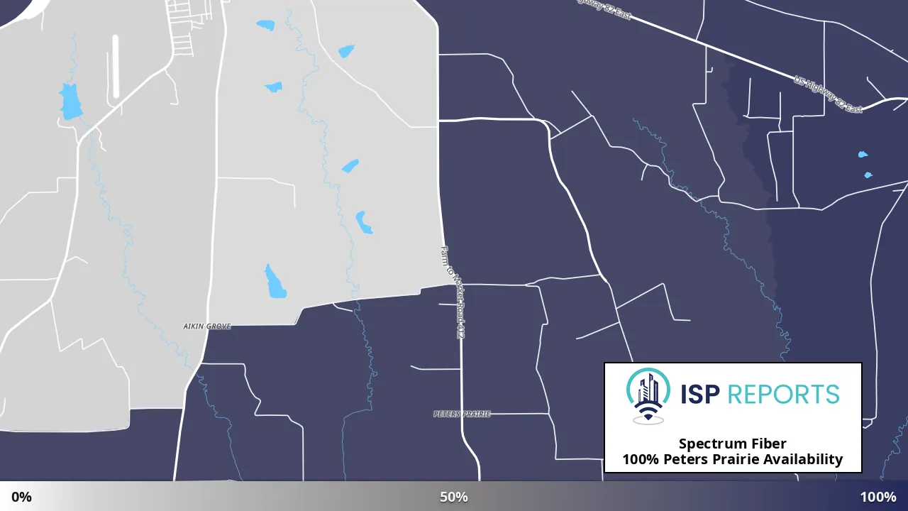 Peters Prairie, TX map of internet availability