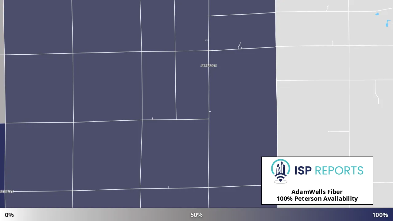 Peterson, IN map of internet availability