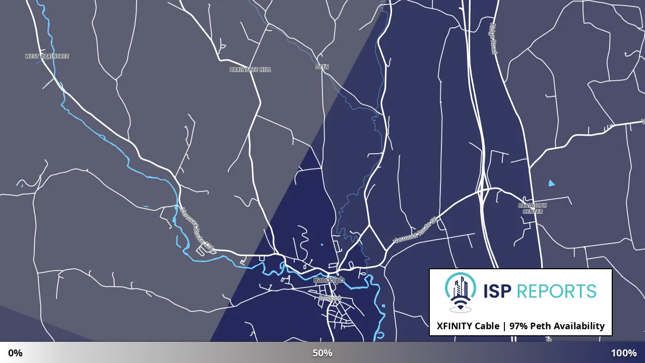 Peth, VT map of internet availability