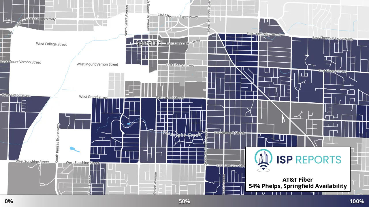 Phelps, Springfield, MO map of internet availability
