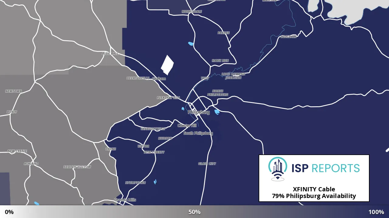 Philipsburg, PA map of internet availability