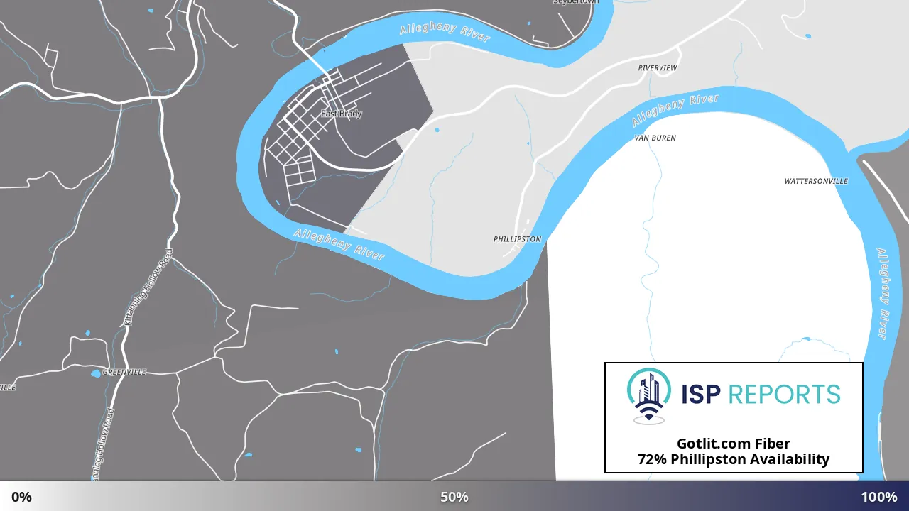 Phillipston, PA map of internet availability