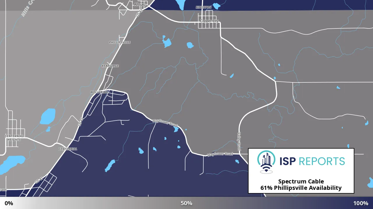 Phillipsville, MI map of internet availability