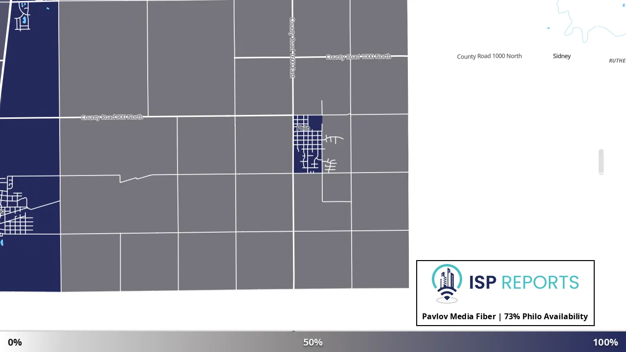 Philo, IL map of internet availability