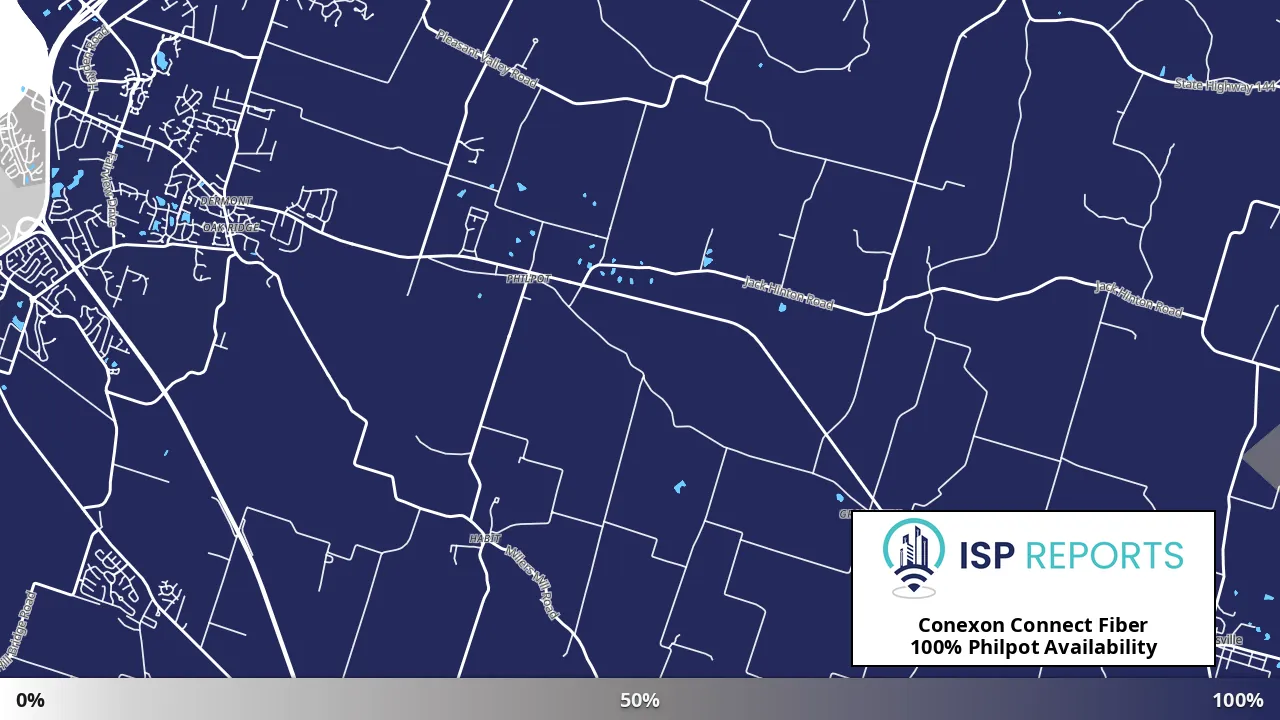 Philpot, KY map of internet availability
