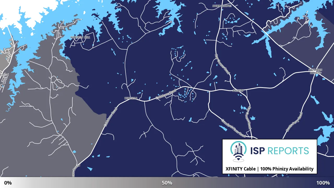 Phinizy, GA map of internet availability