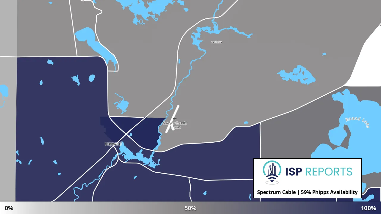 Phipps, WI map of internet availability