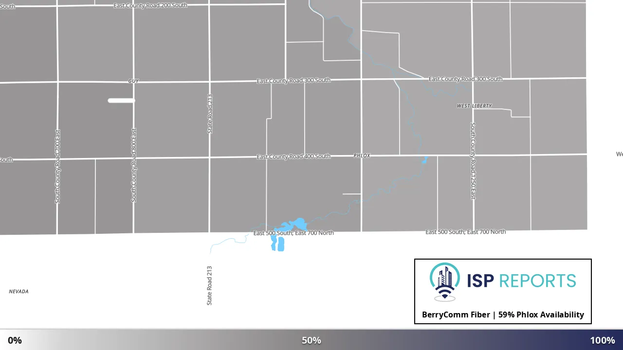 Phlox, IN map of internet availability