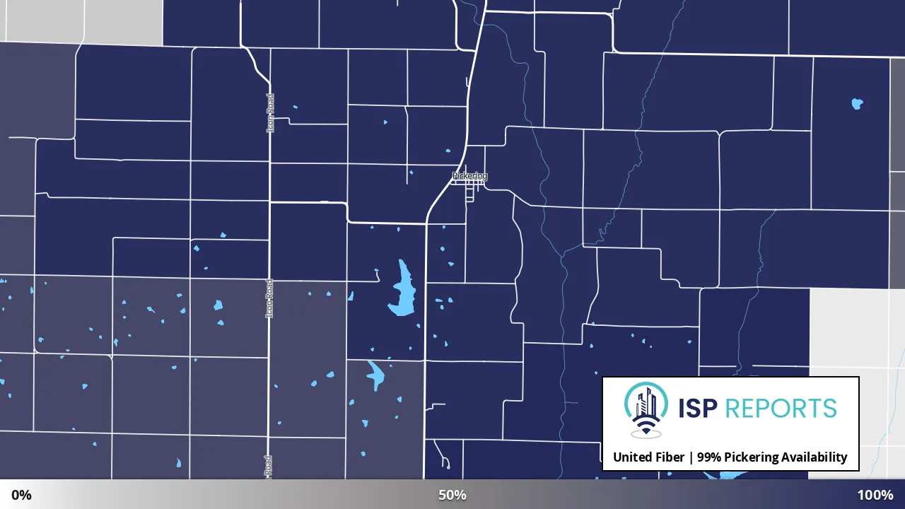 Pickering, MO map of internet availability