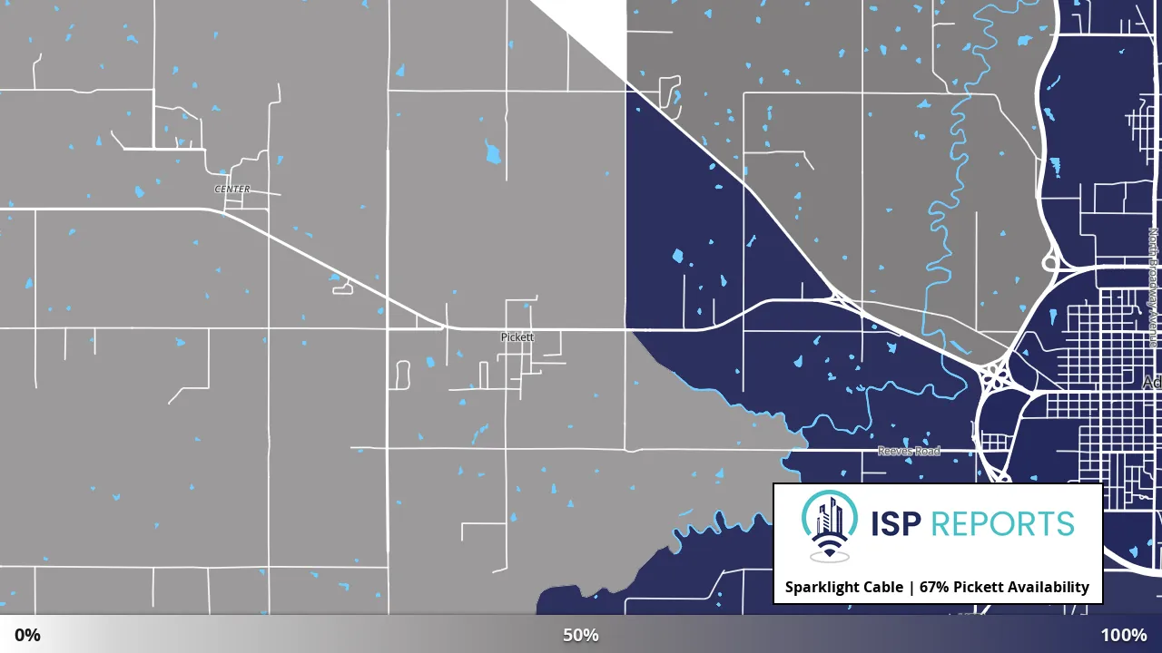 Pickett, OK map of internet availability