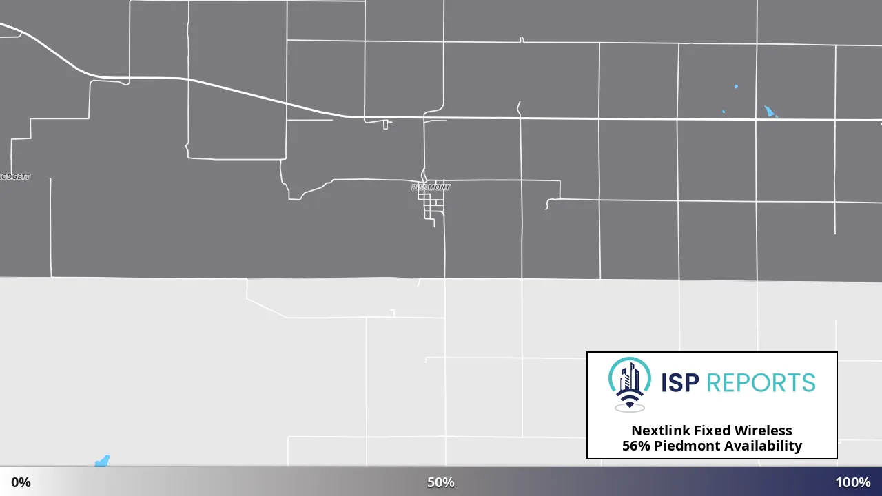 Piedmont, KS map of internet availability
