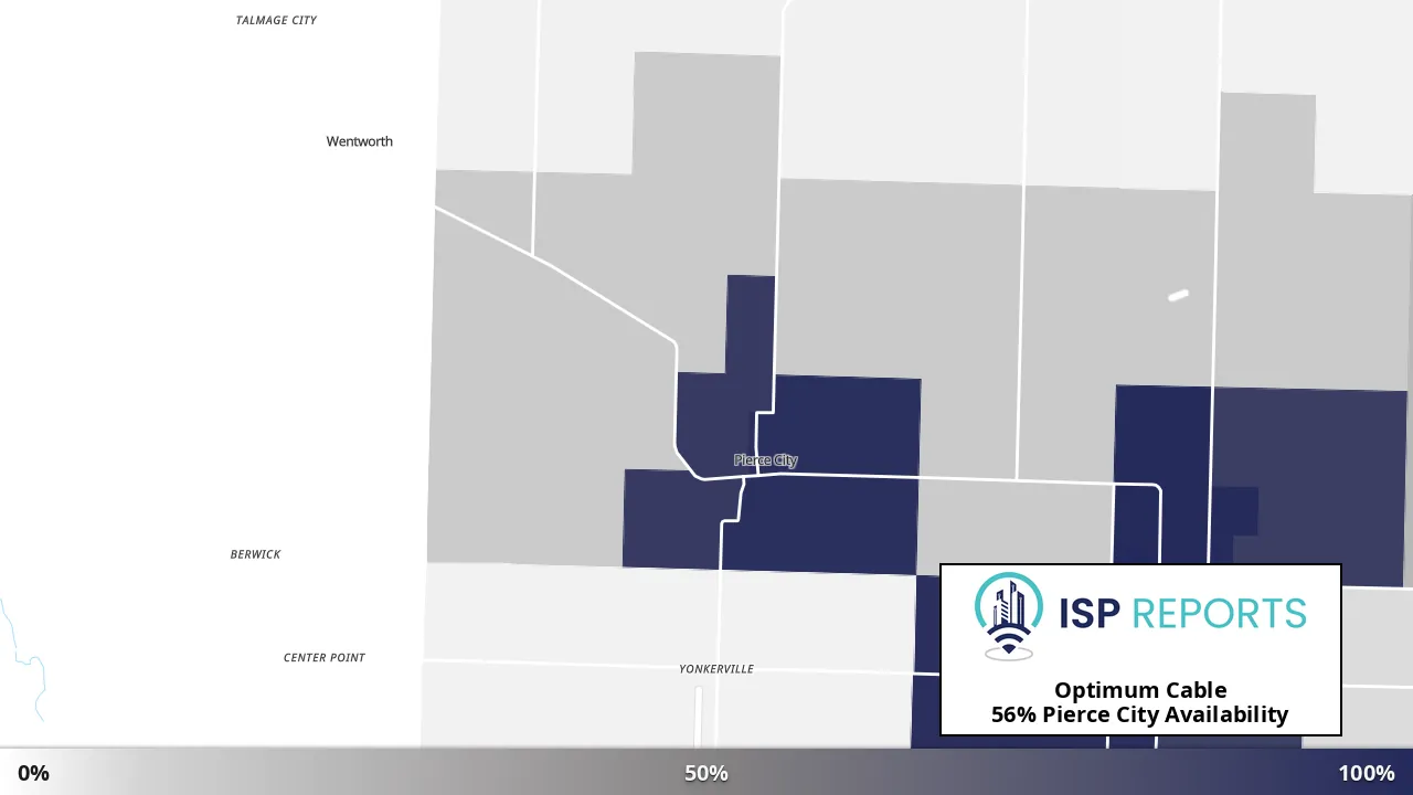 Pierce City, MO map of internet availability