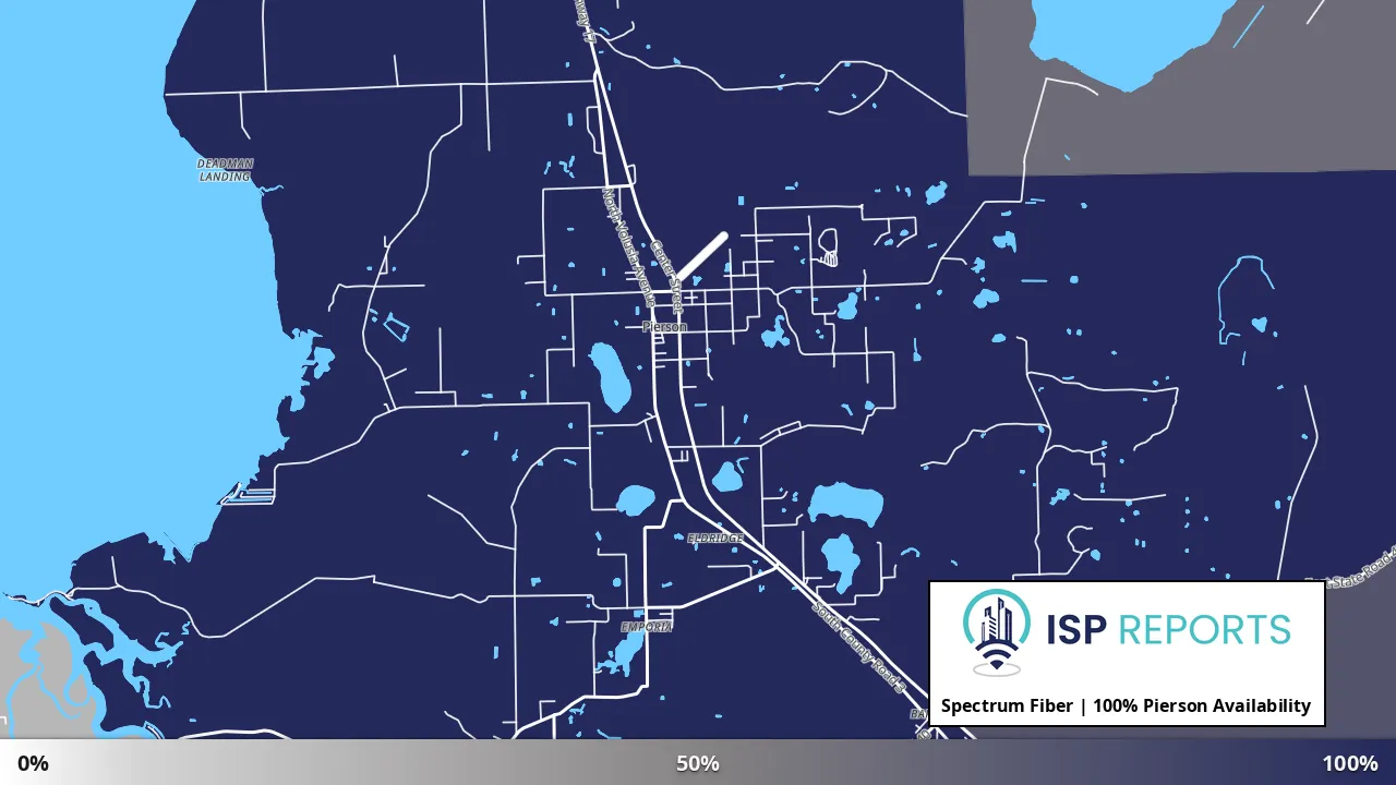 Pierson, FL map of internet availability