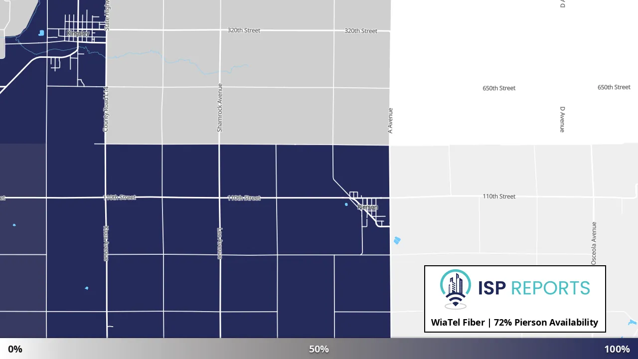 Pierson, IA map of internet availability
