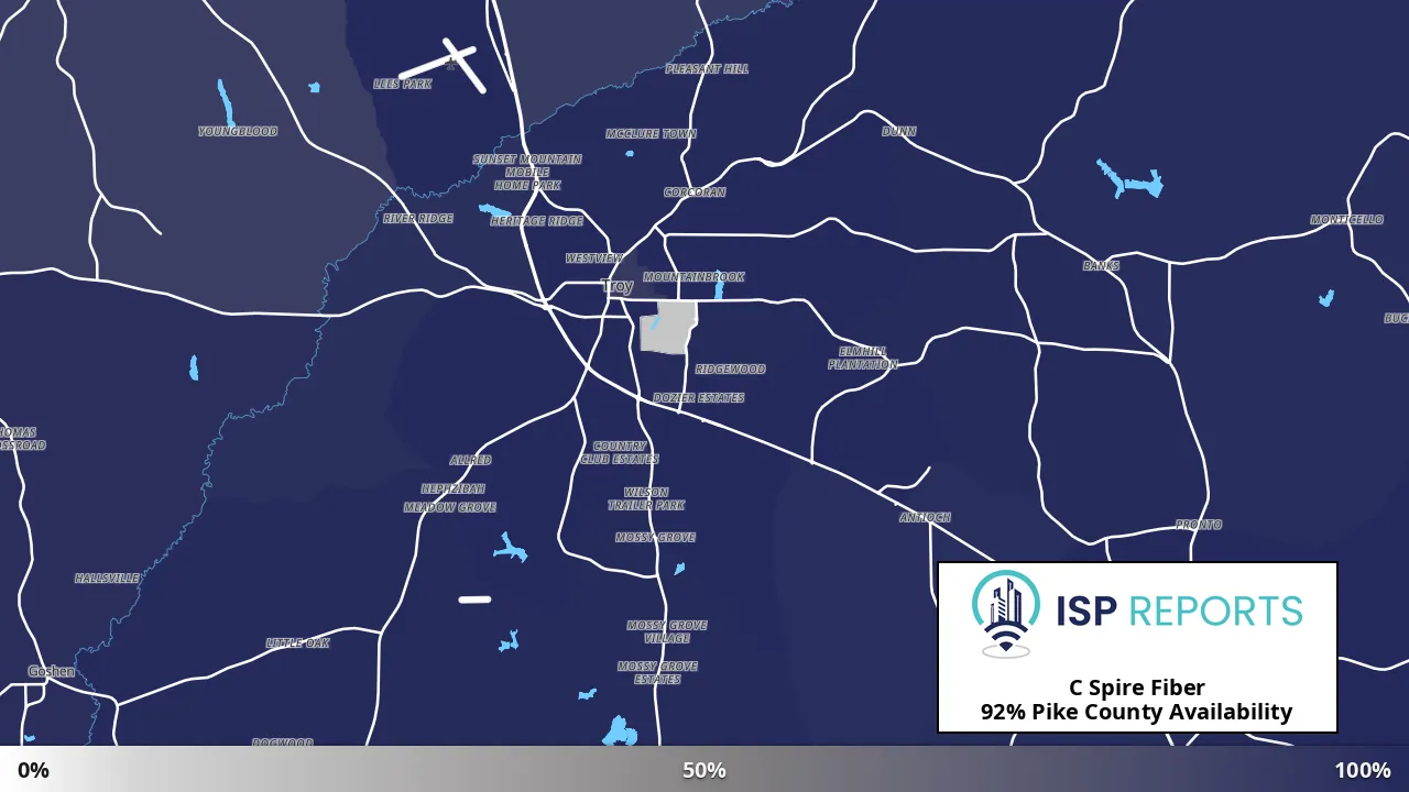 Pike County, AL map of internet availability