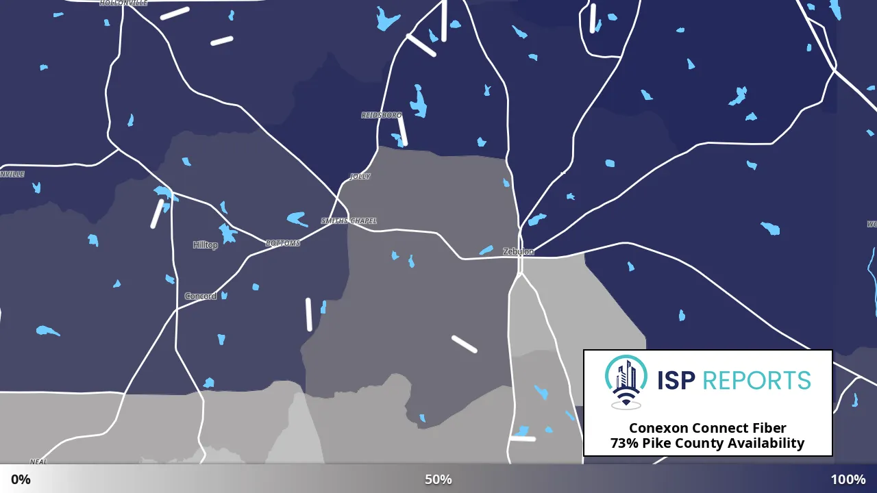 Pike County, GA map of internet availability