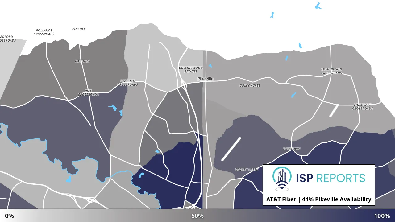 Pikeville, NC map of internet availability