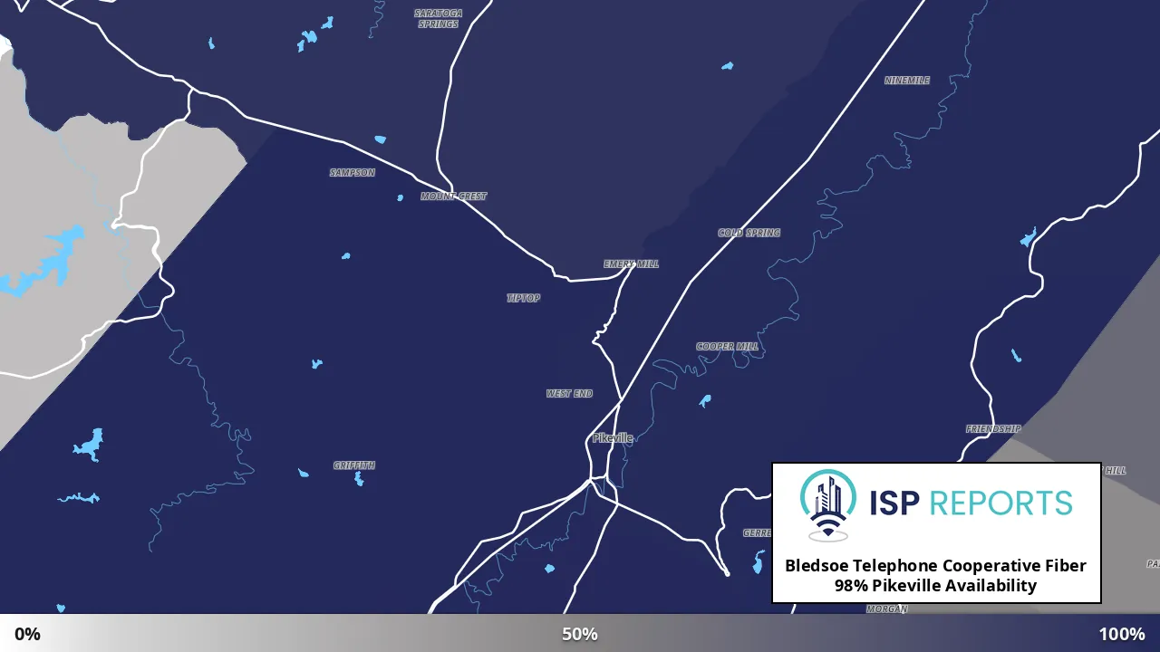 Pikeville, TN map of internet availability
