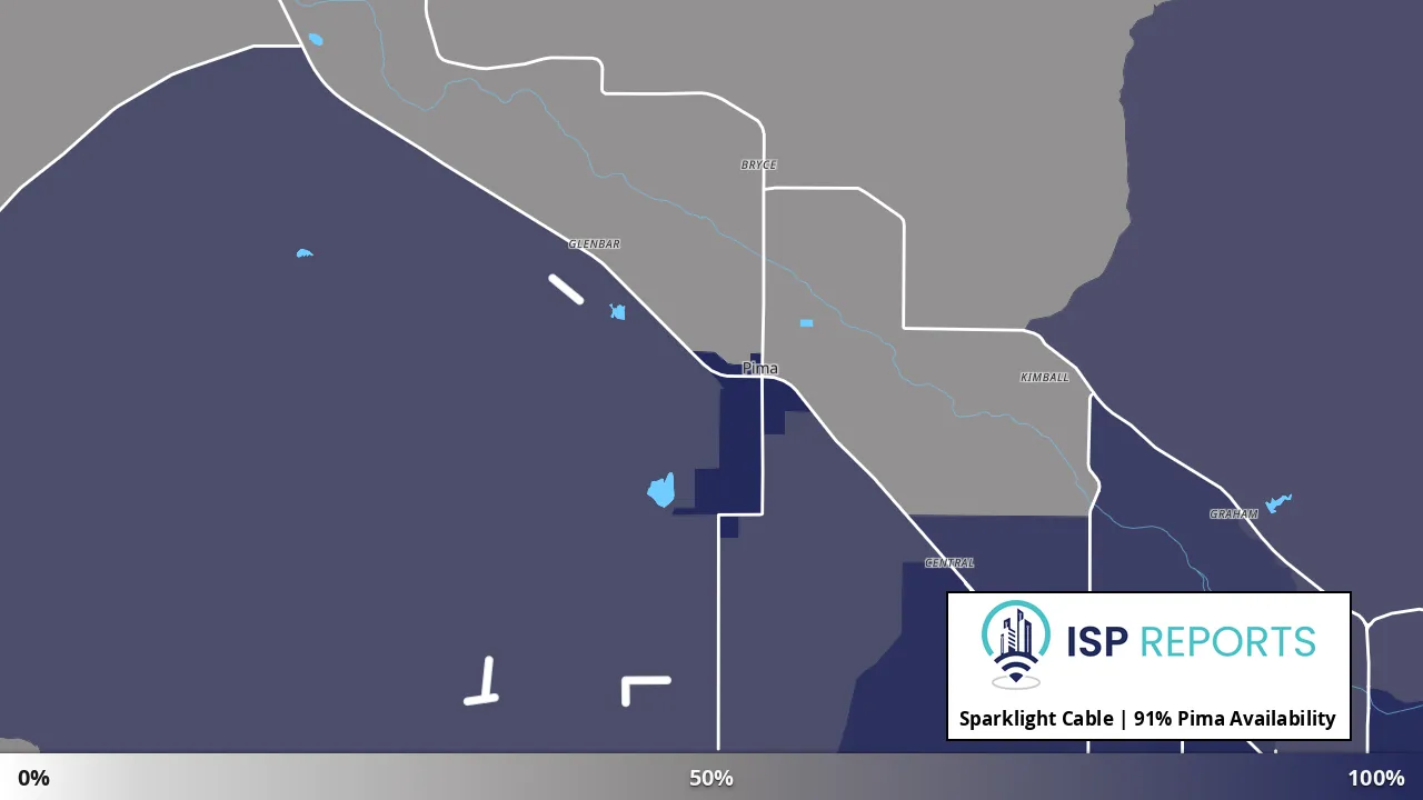 Pima, AZ map of internet availability