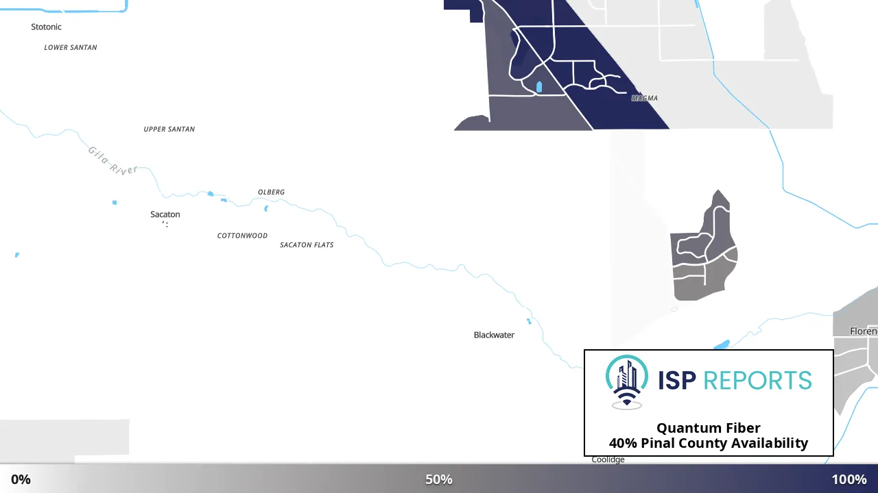 Pinal County, AZ map of internet availability