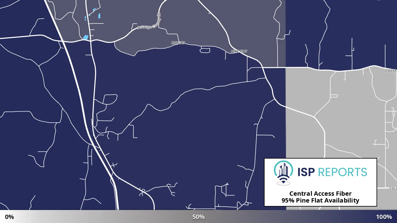 Pine Flat, AL map of internet availability