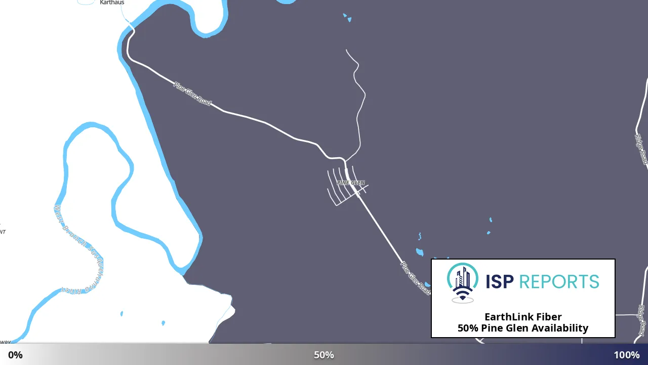 Pine Glen, PA map of internet availability