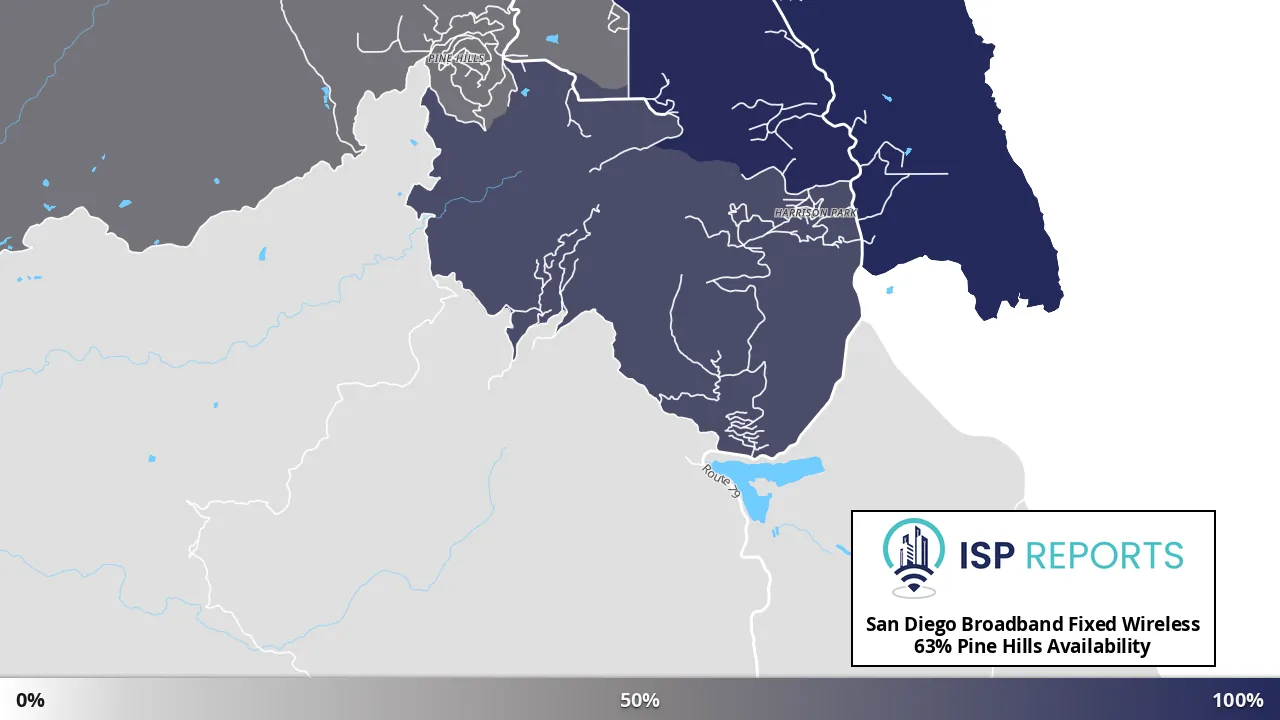 Pine Hills, CA map of internet availability