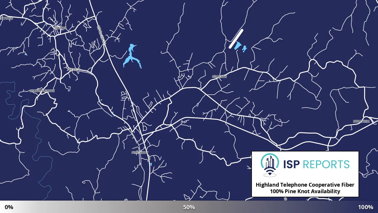 Pine Knot, KY map of internet availability