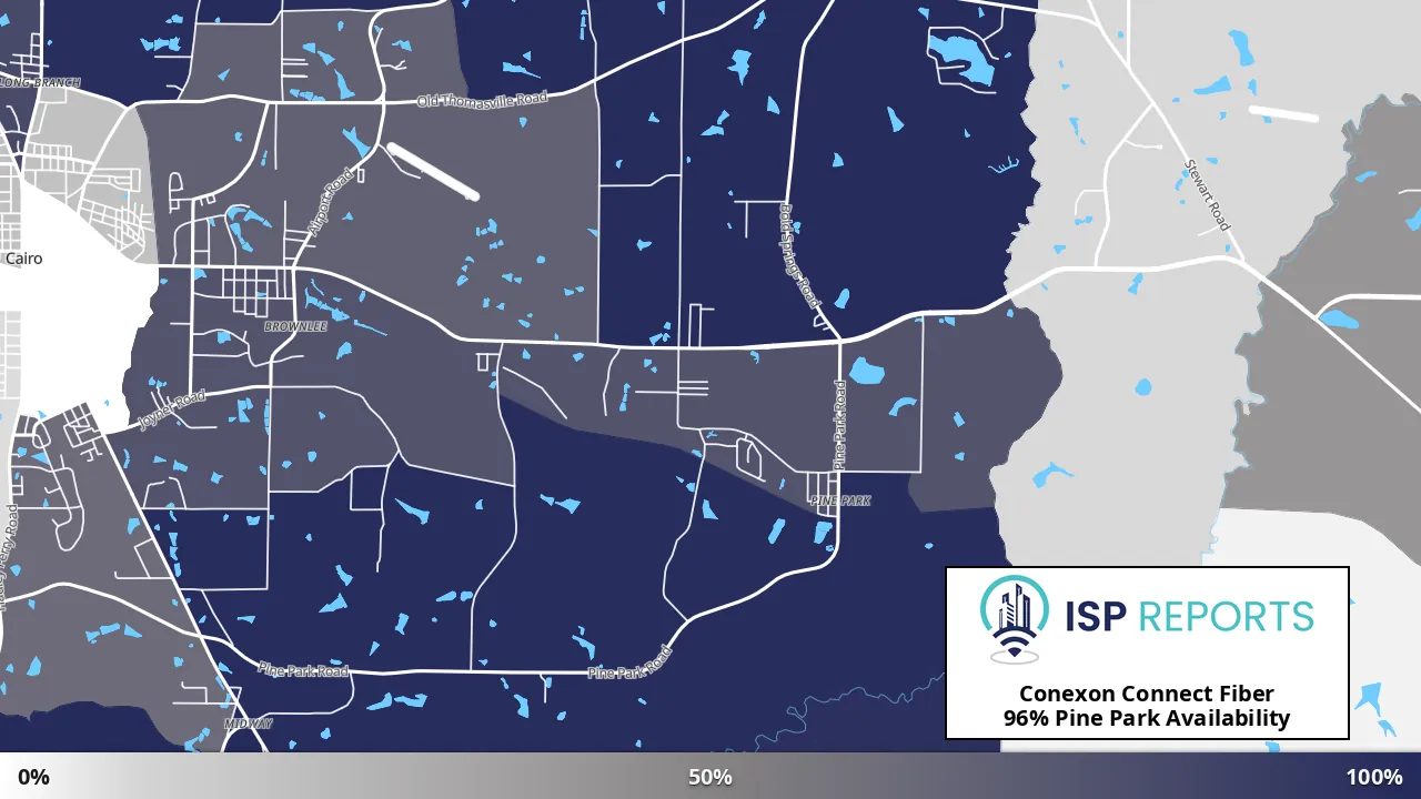 Pine Park, GA map of internet availability