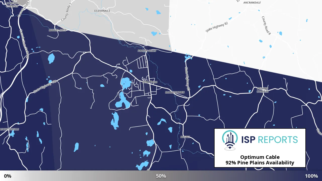 Pine Plains, NY map of internet availability