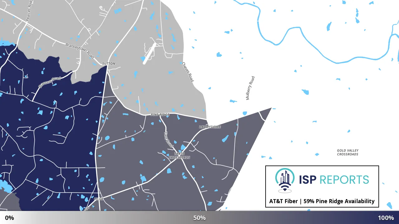 Pine Ridge, NC map of internet availability