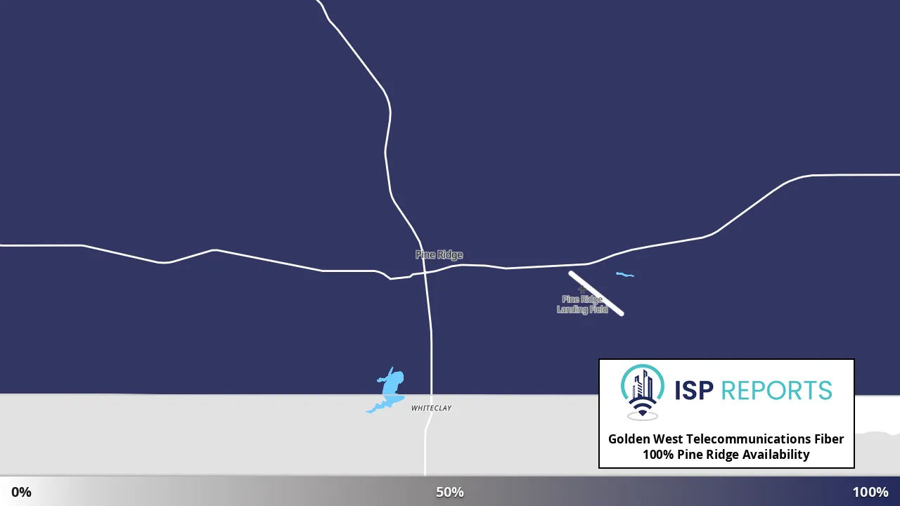 Pine Ridge, SD map of internet availability