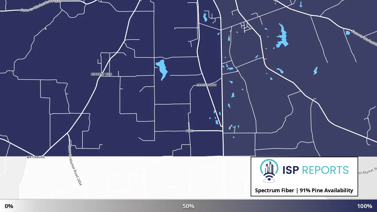Pine, TX map of internet availability