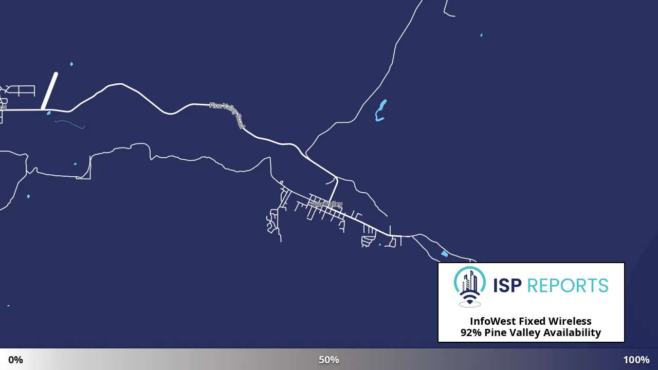 Pine Valley, UT map of internet availability