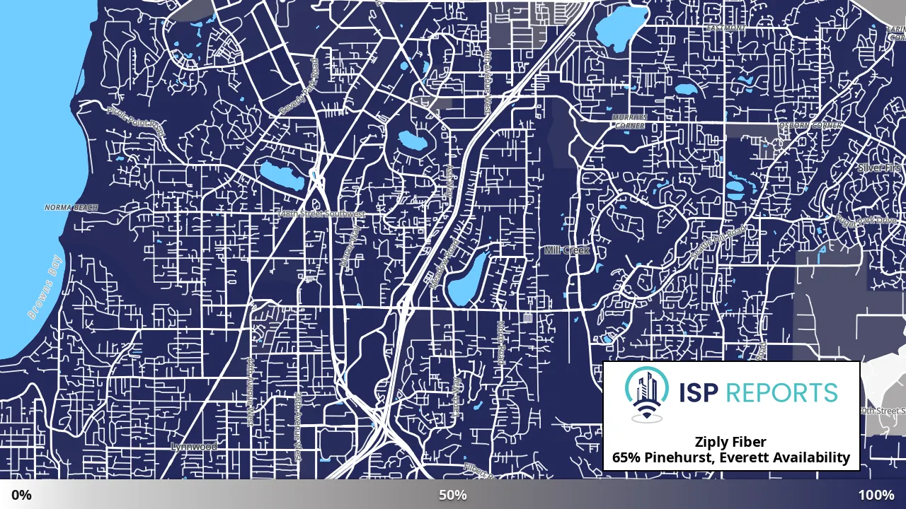 Pinehurst, Everett, WA map of internet availability