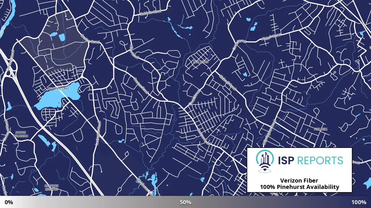 Pinehurst, MA map of internet availability