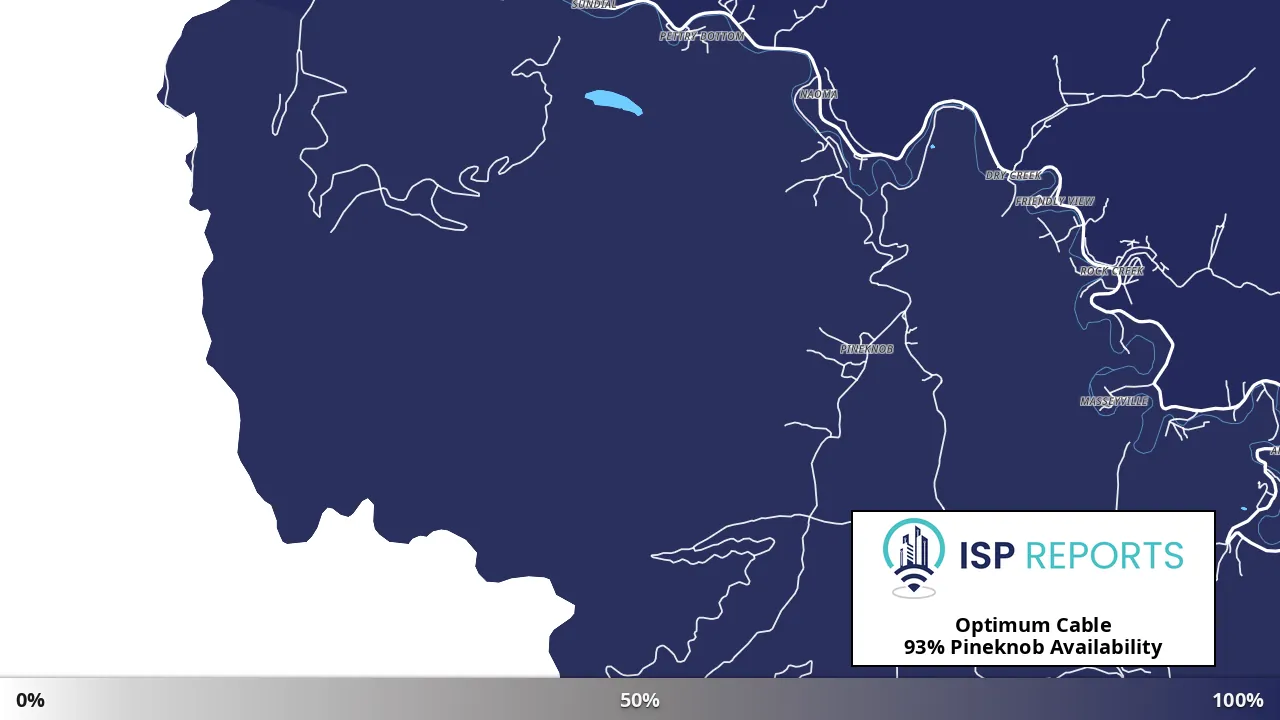 Pineknob, WV map of internet availability