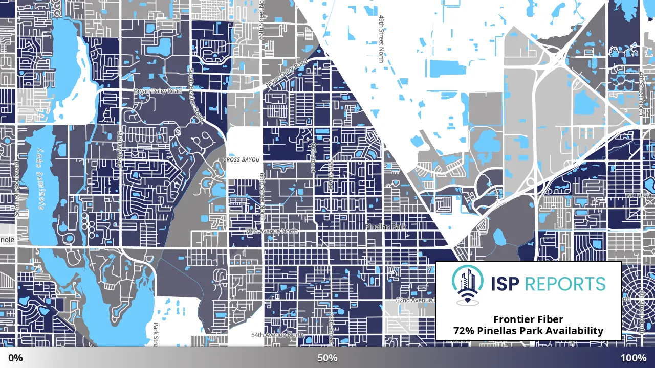 Pinellas Park, FL map of internet availability