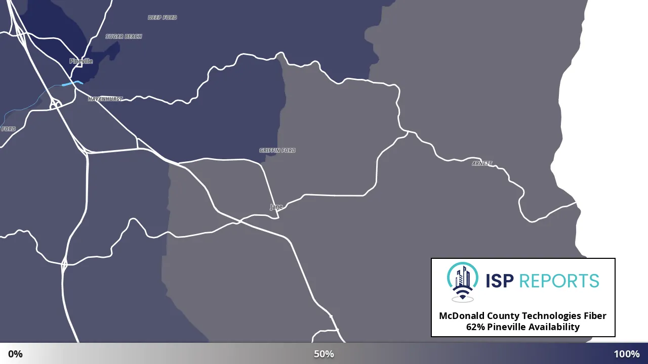Pineville, MO map of internet availability
