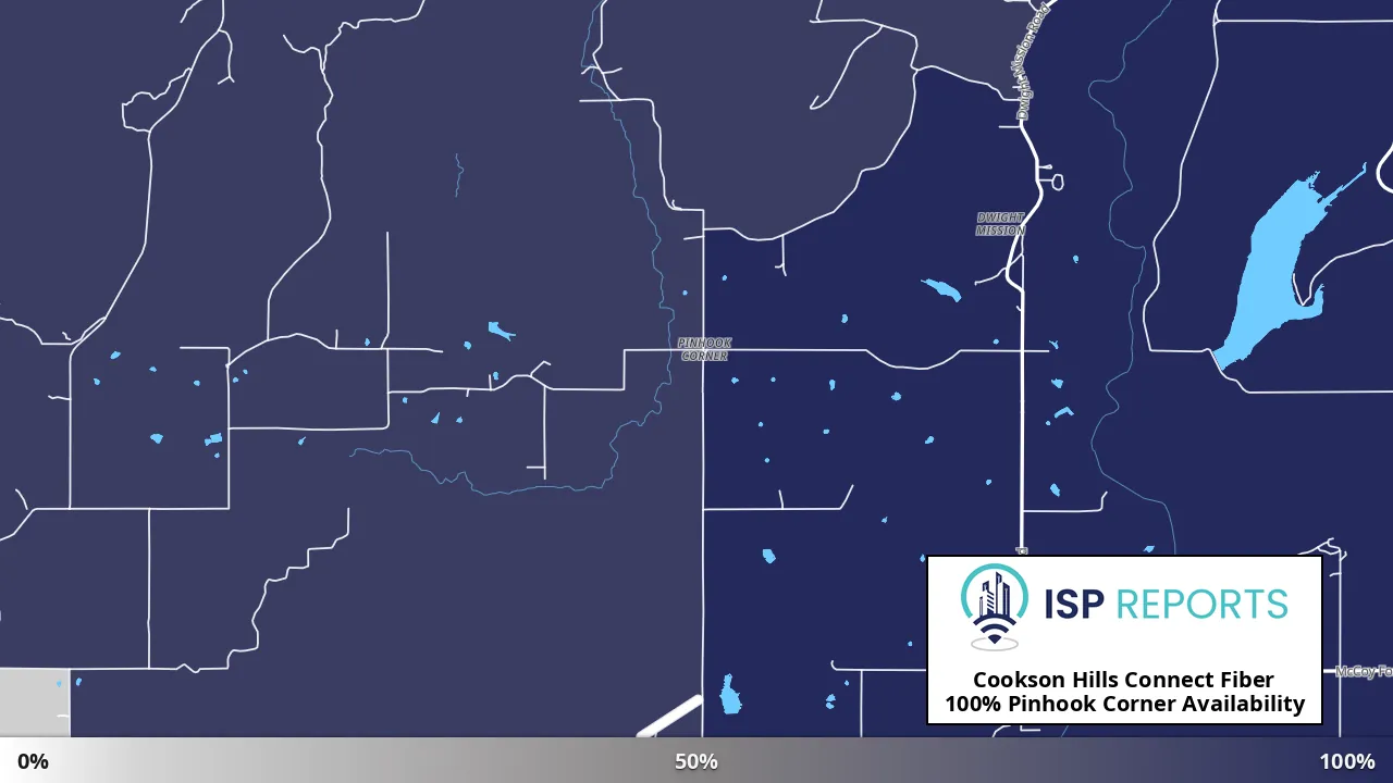 Pinhook Corner, OK map of internet availability
