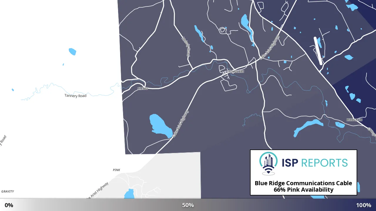 Pink, PA map of internet availability