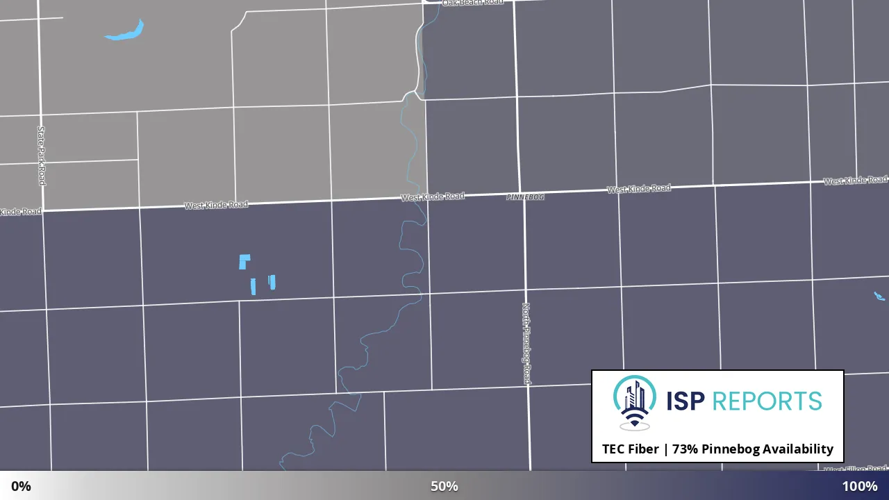 Pinnebog, MI map of internet availability