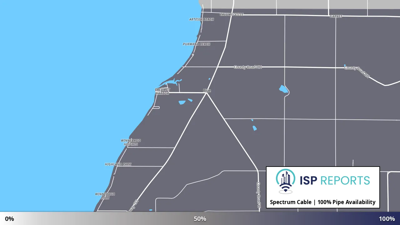 Pipe, WI map of internet availability