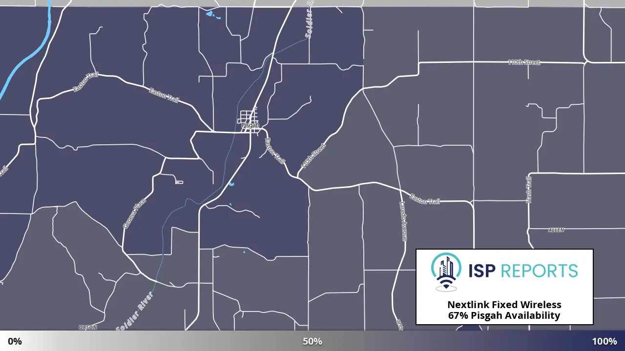 Pisgah, IA map of internet availability